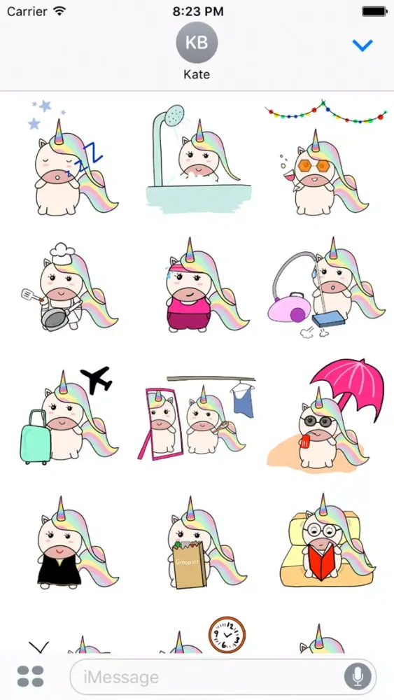 Fluffy the Unicorn Stickers Screenshots