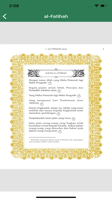 Ảnh chụp màn hình của Mushaf Brunei