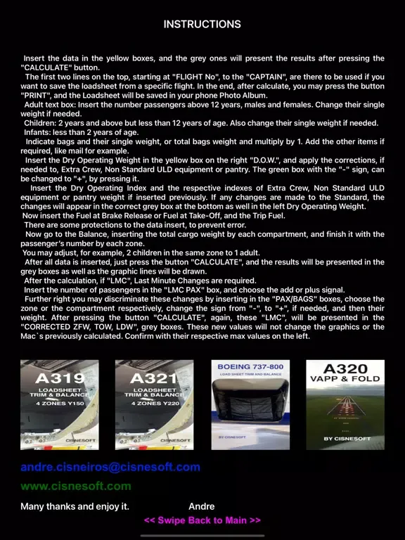 A320 LOADSHEET T&B 186 4z PAX iPad  Screenshots