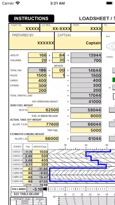 A320 LOADSHEET T&B 186 4z PAX Screenshots