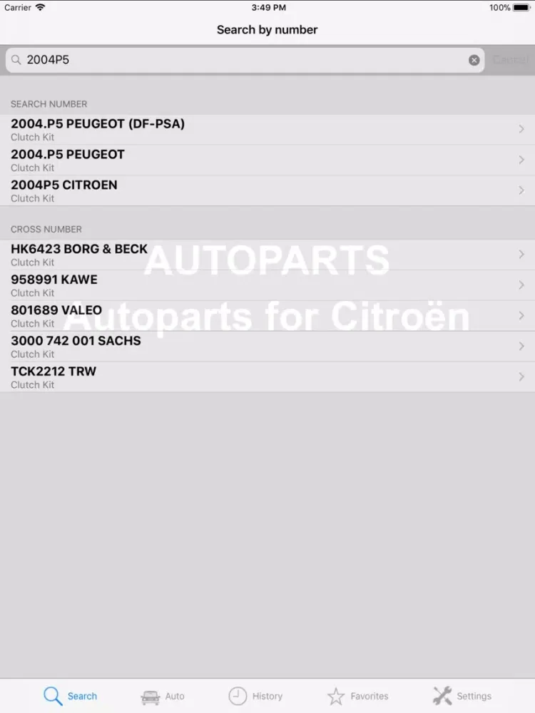 Capturas de tela do Autoparts for Citroën iPad 
