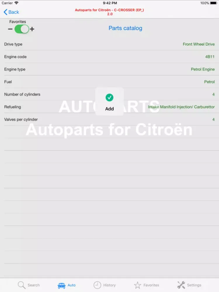 Capturas de tela do Autoparts for Citroën iPad 