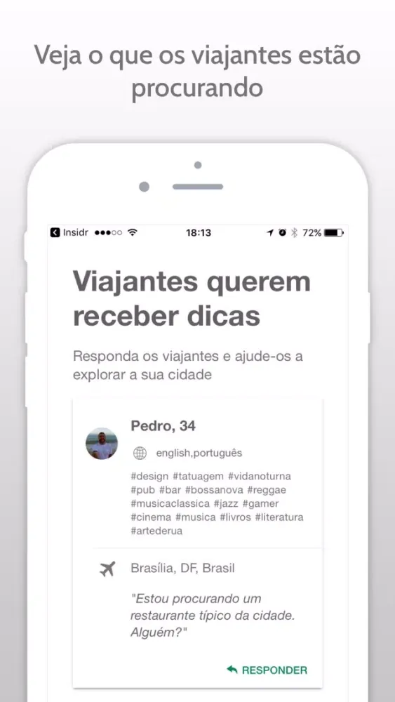 Captures d'écran de Insidr for Insiders - Ajude os viajantes