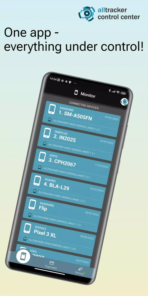 AllTracker Control Center Screenshots