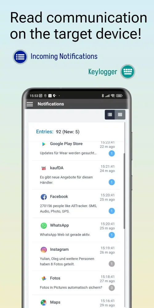 AllTracker Control Center Screenshots