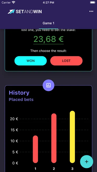 SetAndWin. Bets calculator Screenshots