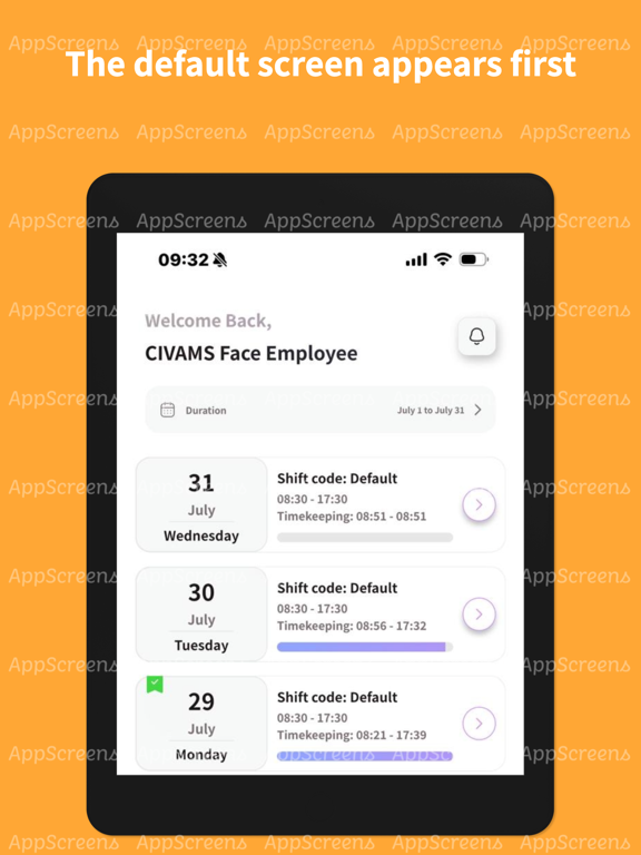 CIVAMS.Face Employee iPad  স্ক্রিনশট