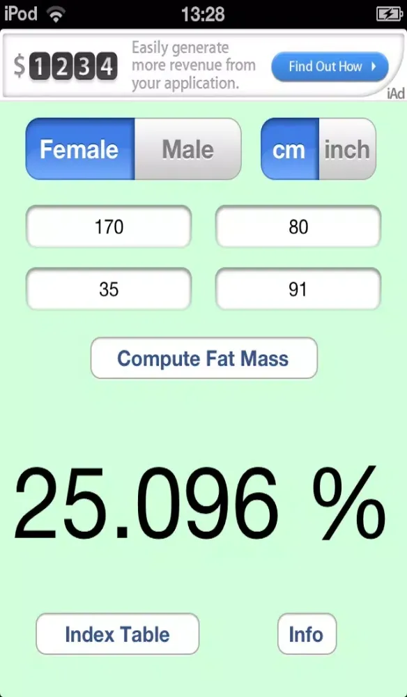 Zrzuty ekranu Fat Mass