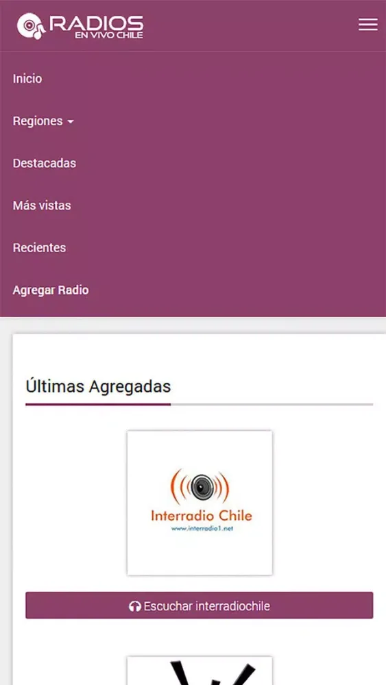 Capturas de pantalla de radios en vivo chile