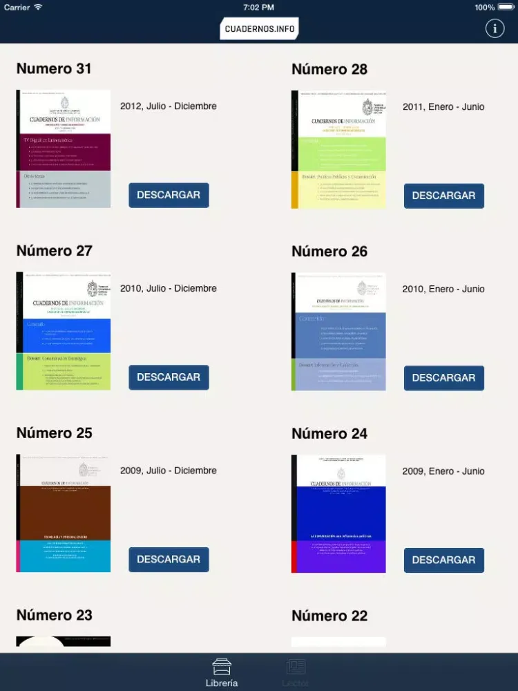 Cuadernos de Información iPad 应用截图