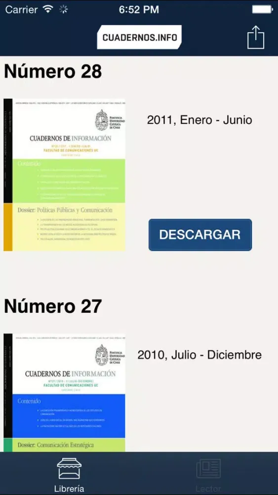 Cuadernos de Información应用截图