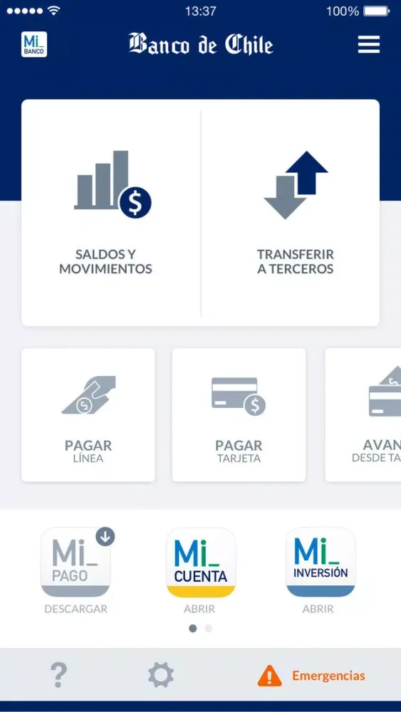 Mi Banco de Chile سکرین شاٹس