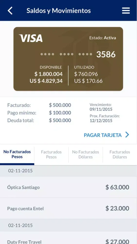 Mi Banco de Chile سکرین شاٹس