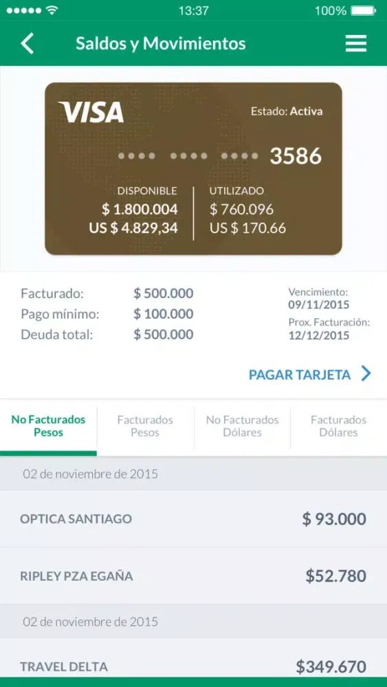 Capturas de pantalla de Mi Banco Edwards