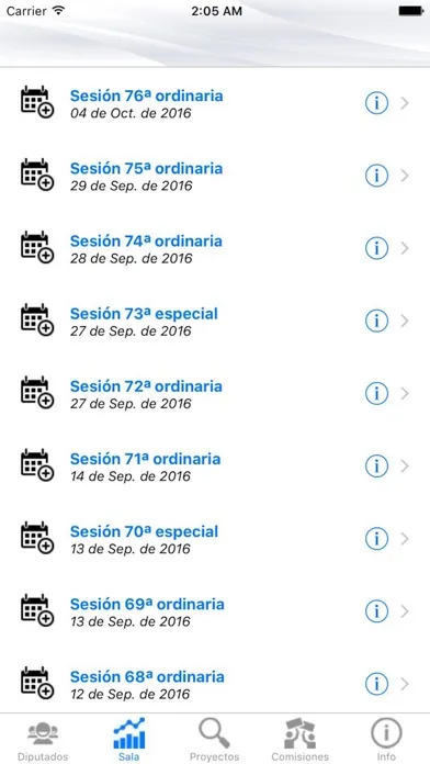 Zrzuty ekranu Diputados Chile