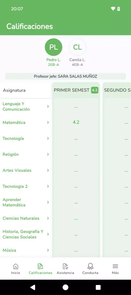 Tangkapan layar EduFácil Familias