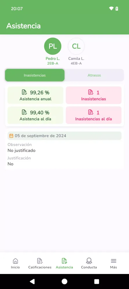 Tangkapan layar EduFácil Familias