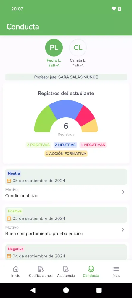 Tangkapan layar EduFácil Familias
