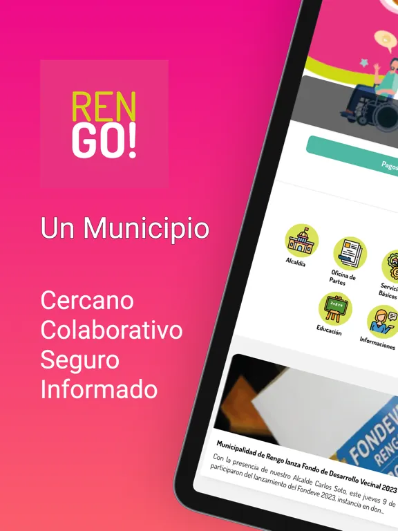 Tangkapan layar Municipalidad de Rengo iPad 