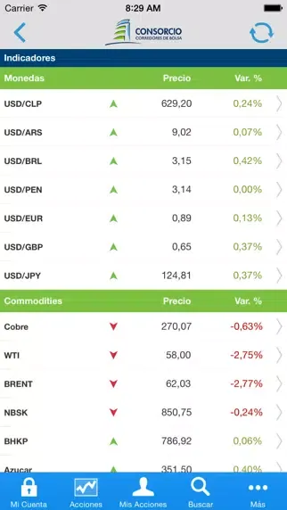 Zrzuty ekranu Consorcio Corredores de Bolsa