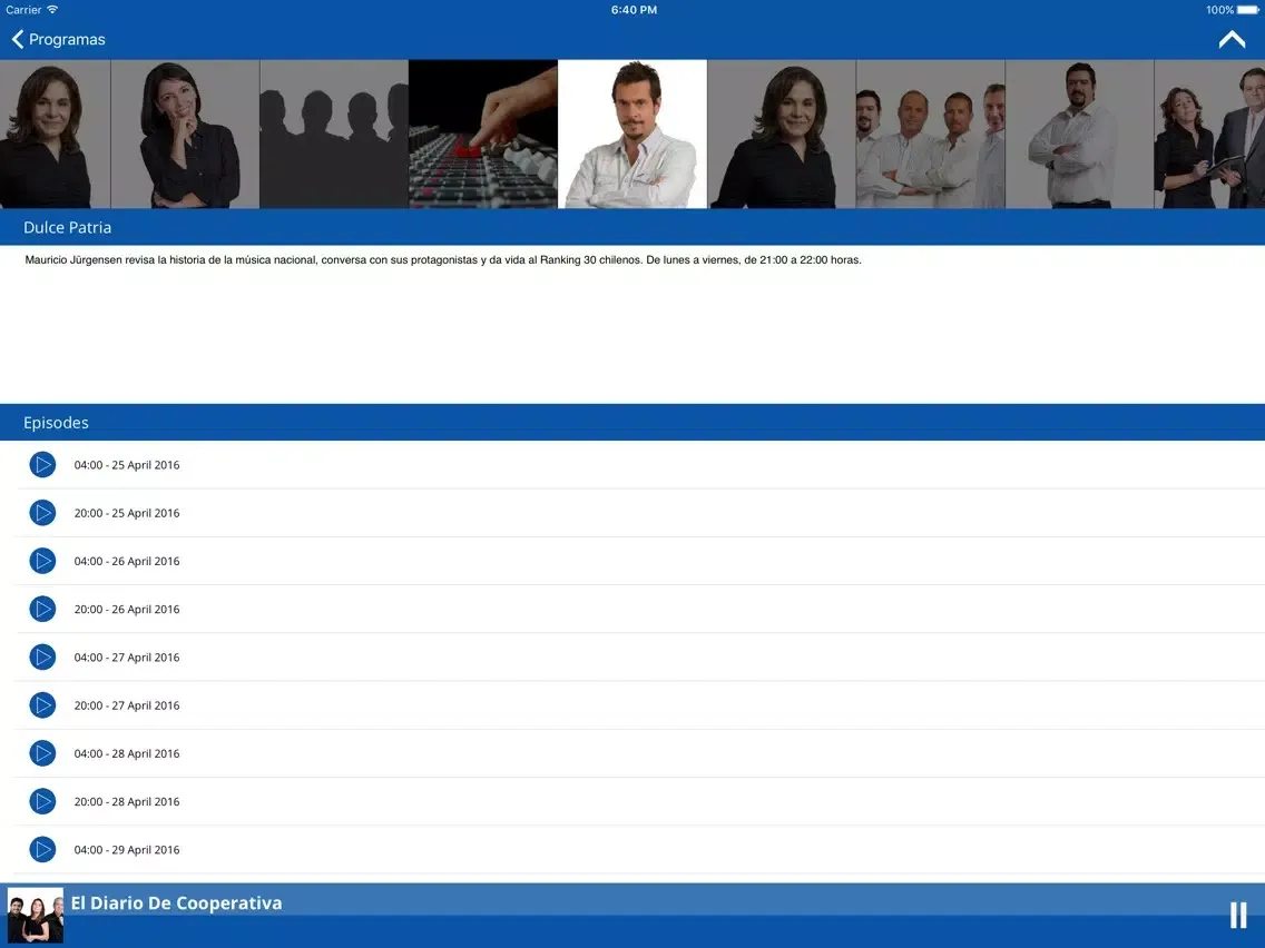 Radio Cooperativa a la Carta iPad  Screenshots