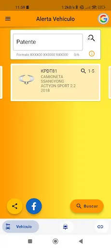 Screenshot di Alerta Vehículo