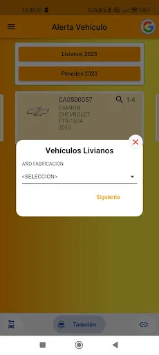Screenshot di Alerta Vehículo