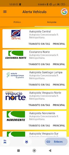 Screenshot di Alerta Vehículo