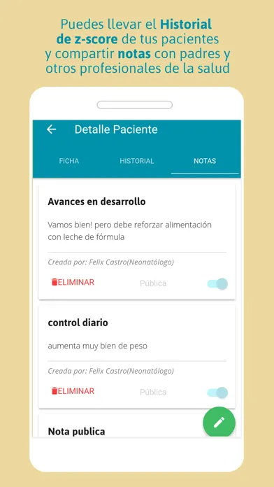 Crecimiento Neonatal Ekran Görüntüleri
