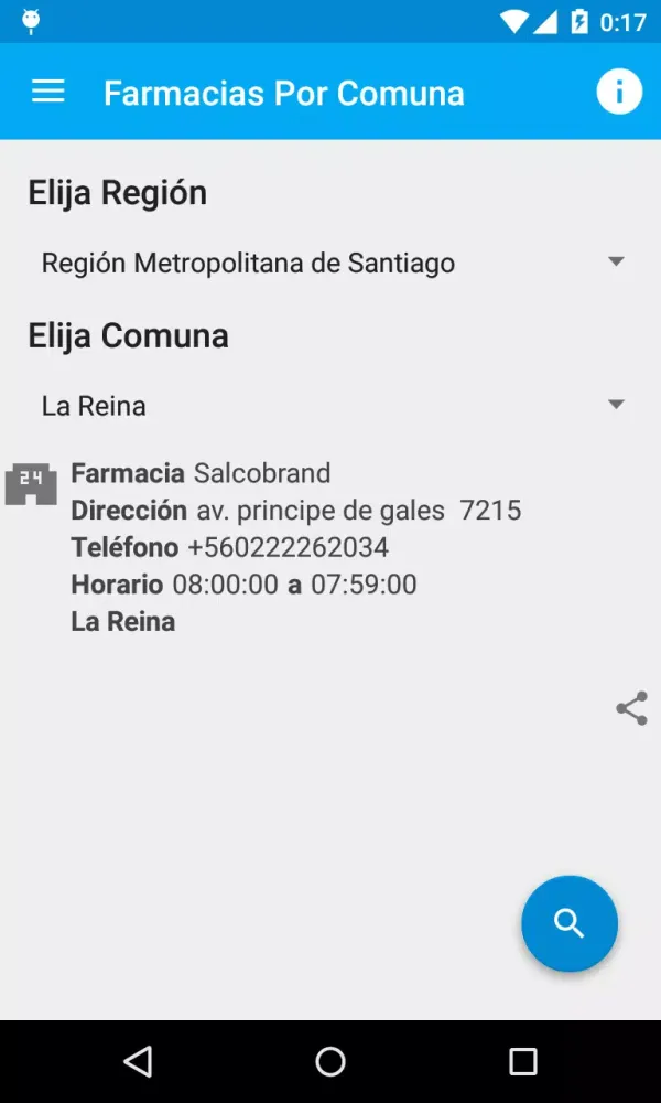 Capturas de tela do Farmacias De Turno Chile