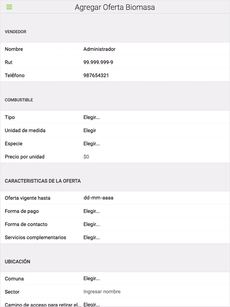 InforBioMasa iPad  Screenshots
