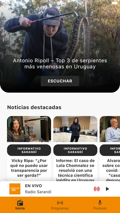 Capturas de pantalla de Radio Sarandi