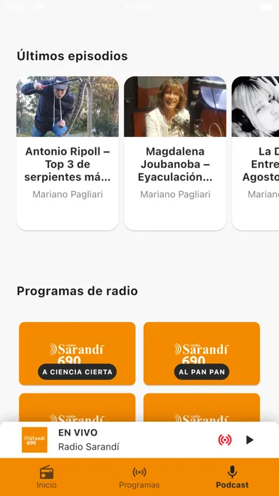 Capturas de pantalla de Radio Sarandi