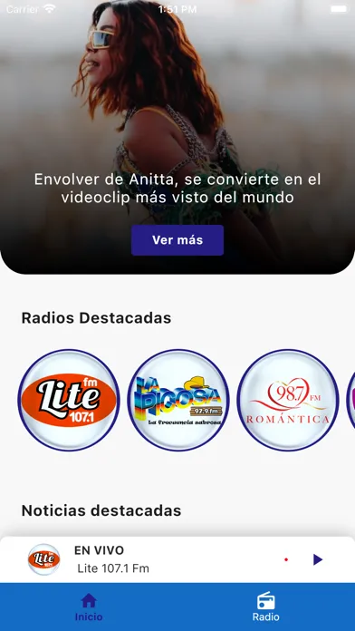 Captures d'écran de Nica Radios