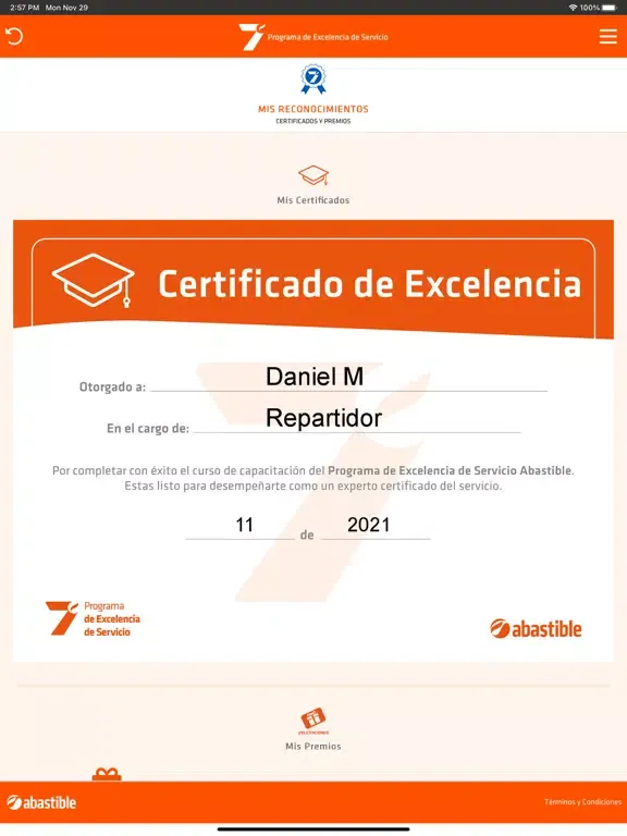 Capturas de tela do Abastible Experto OLT iPad 