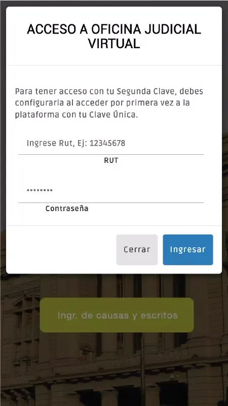 Oficina Judicial Virtual Screenshots