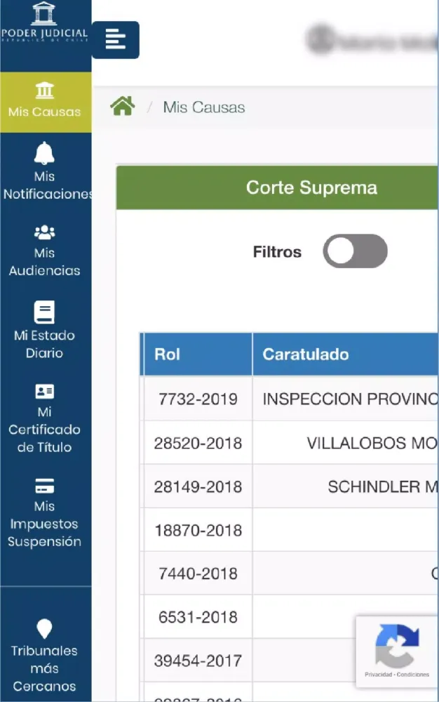 Oficina Judicial Virtual Screenshots