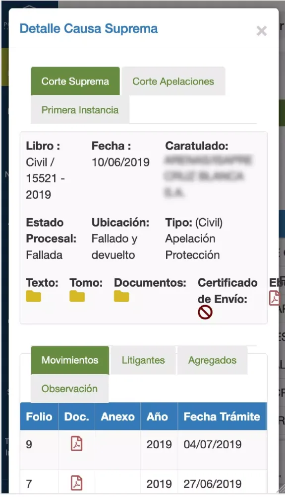 Oficina Judicial Virtual Screenshots