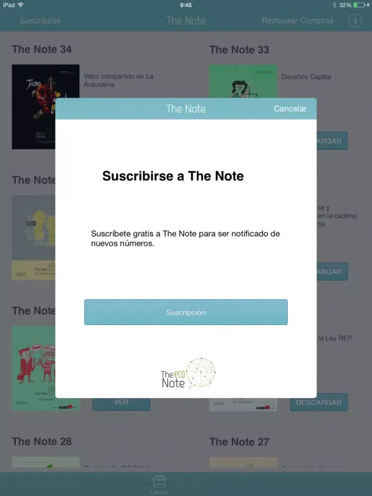 Revista The Note iPad  Screenshots