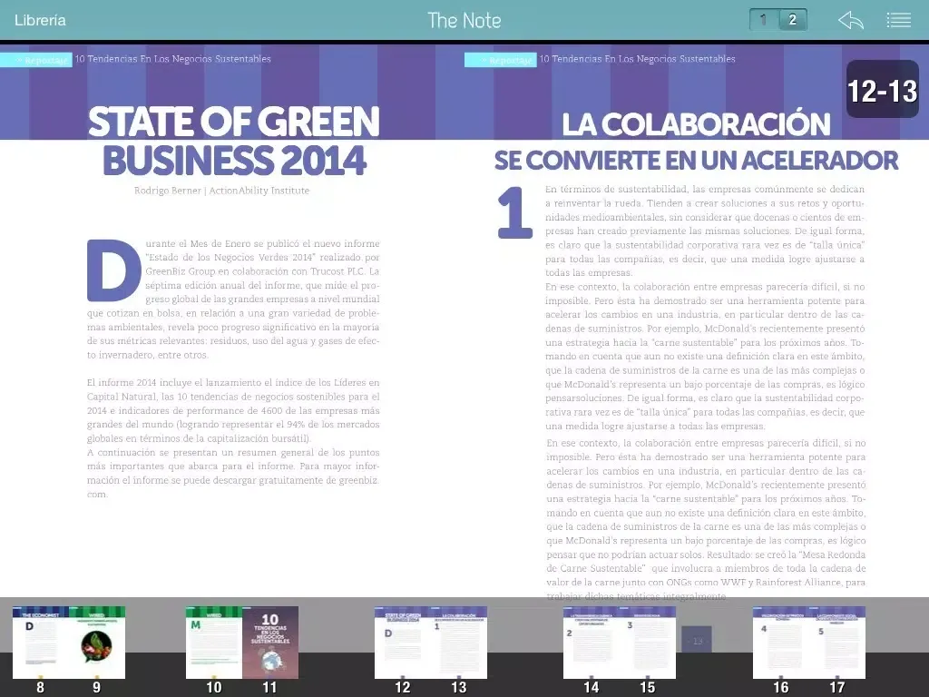 Revista The Note iPad  Screenshots