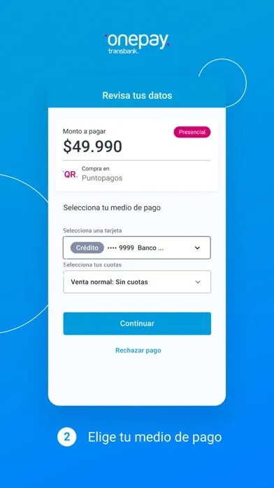 Ảnh chụp màn hình của Onepay: paga fácil y rápido