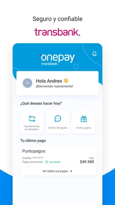 Ảnh chụp màn hình của Onepay: paga fácil y rápido