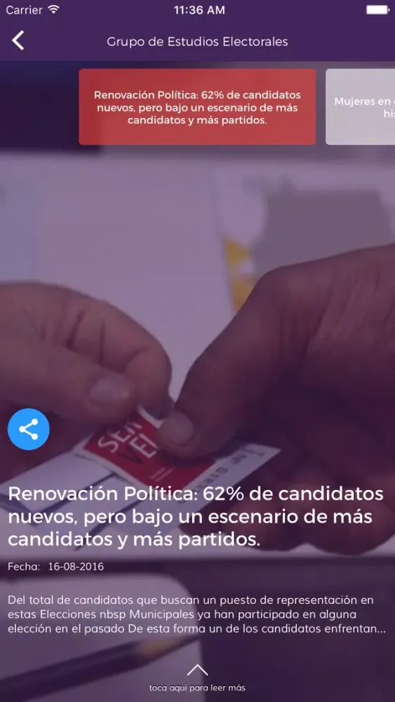 Tangkapan layar Candidatos Municipales Chile 2016