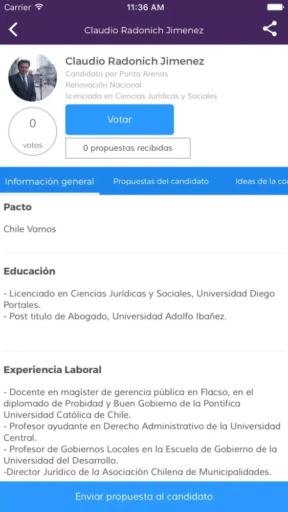 Tangkapan layar Candidatos Municipales Chile 2016
