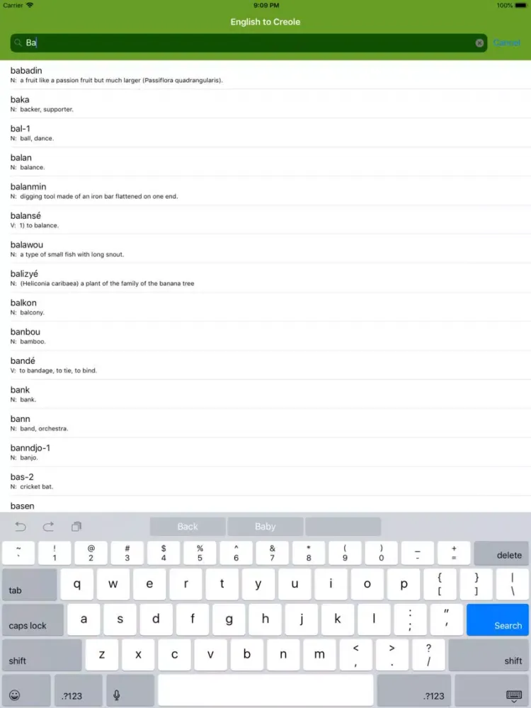 Zrzuty ekranu St. Lucian English Creole Dict iPad 