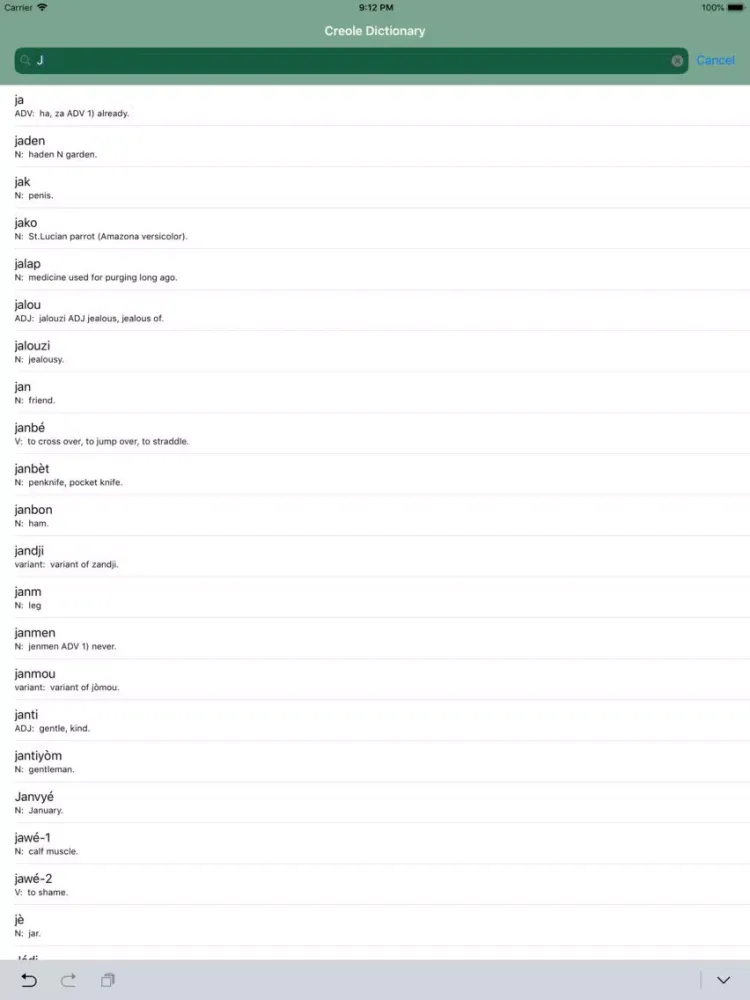 Zrzuty ekranu St. Lucian English Creole Dict iPad 