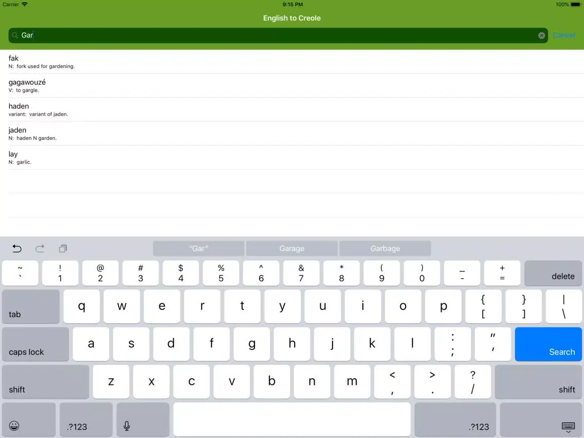 Zrzuty ekranu St. Lucian English Creole Dict iPad 