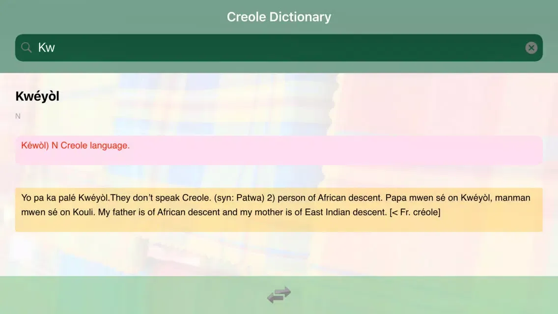 Zrzuty ekranu St. Lucian English Creole Dict