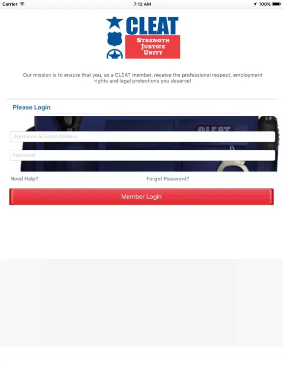 Tangkapan skrin CLEAT iPad 