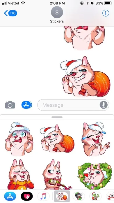 ภาพหน้าจอของ Christmas Dog Sticker 2019